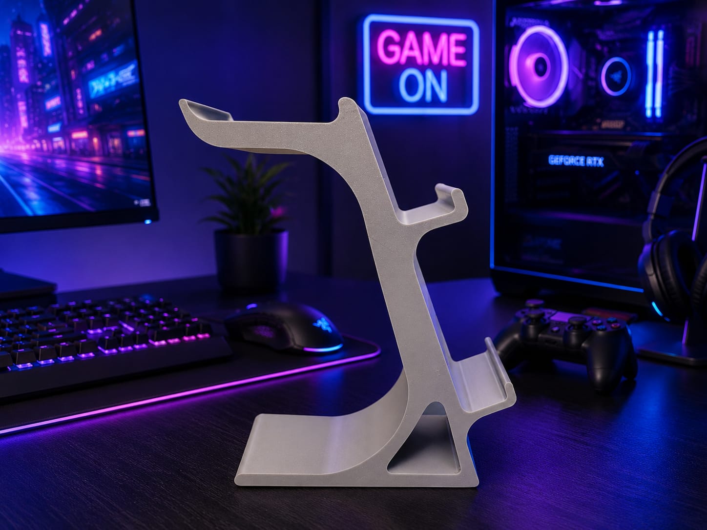 (image for) Headset/Controller Holder Grey
