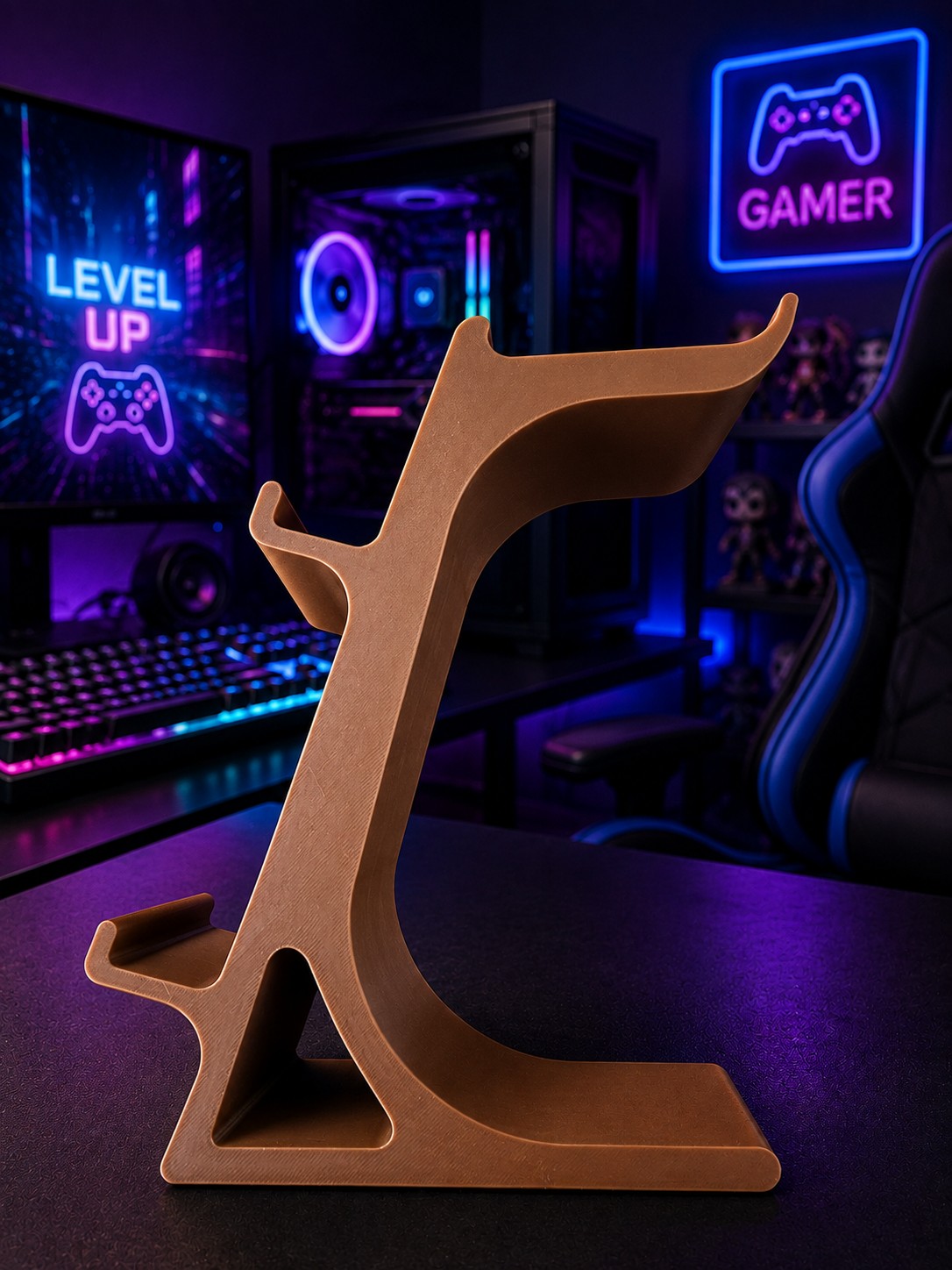 (image for) Headset Controller Holder Brown
